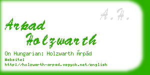 arpad holzwarth business card